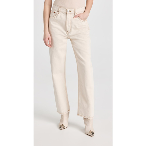 NEW! RE/DONE Size 23 90s Crop Low Slung Rinsed Birch Denim Jeans $275 msrp I11-6 - Picture 1 of 11